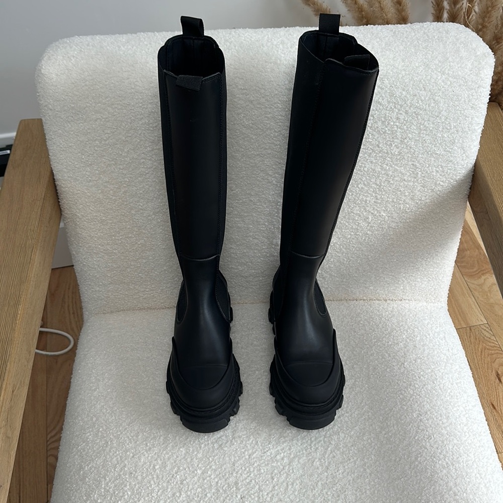 GANNI TALL BLACK BOOTS